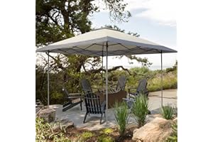 Meetleisure 13'x13' Instant Canopy Tent with Extended Eave - Commercial Pop Up Canopies with Sand Bags, Outdoor Gazebo Tent Easy Set Up, Beige