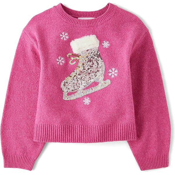 Girls Winter Clothes Girls' Chenille Sweater Long Sleeve Rainbow