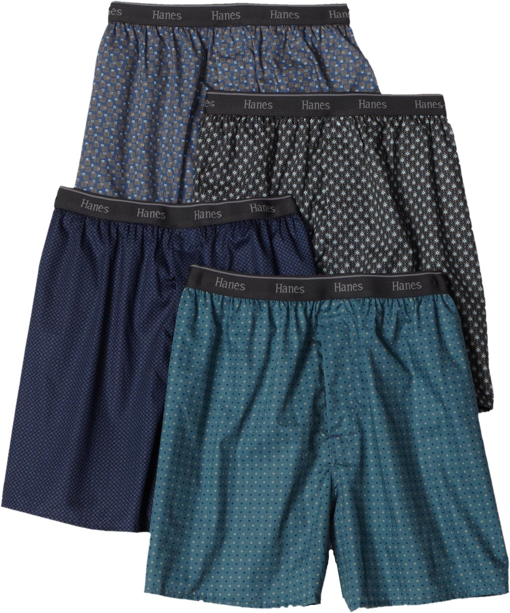 Hanes Ultimate Men's 4-Pack Classics Woven Printed Boxers