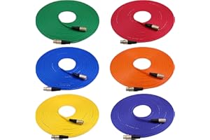 GLS Audio 50ft Mic Cable Cords - XLR Male to XLR Female Colored Cables - 50' Balanced Mike Cord - 6 Pack