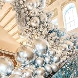 PartyWoo 50pcs Silver Balloons 12in Latex Wedding Birthday Party Decorations view 4