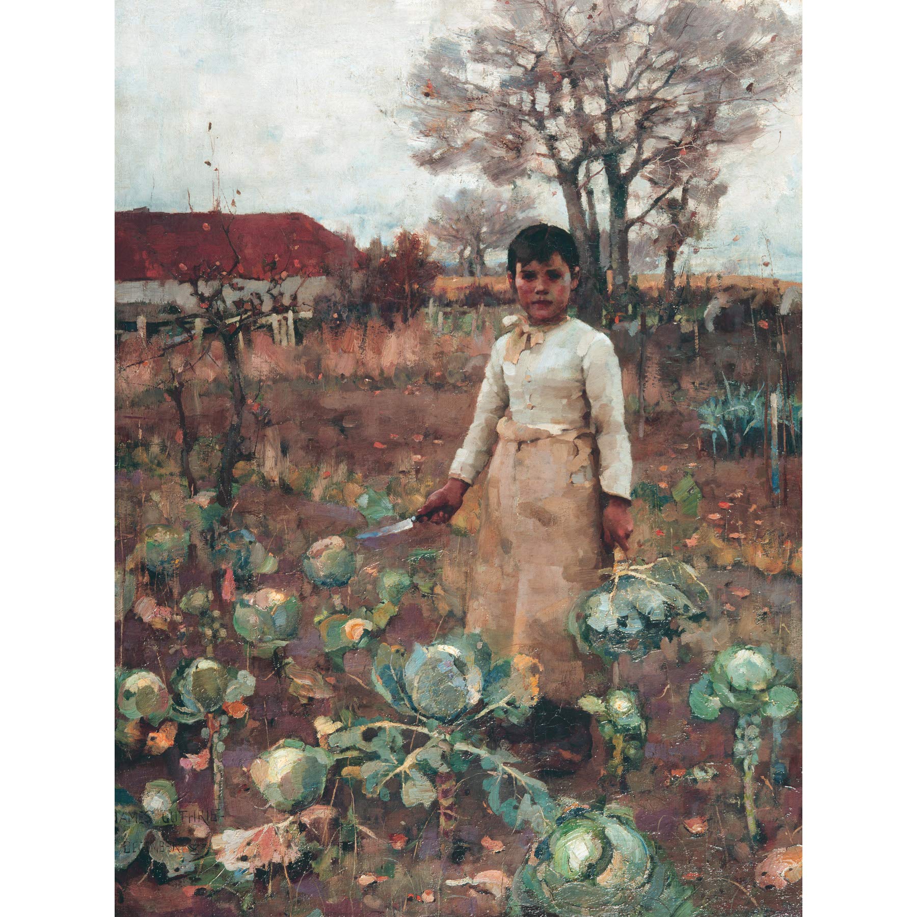 Guthrie Hind's Daughter Scottish Realism Painting Large Wall Art Print Canvas Premium Mural