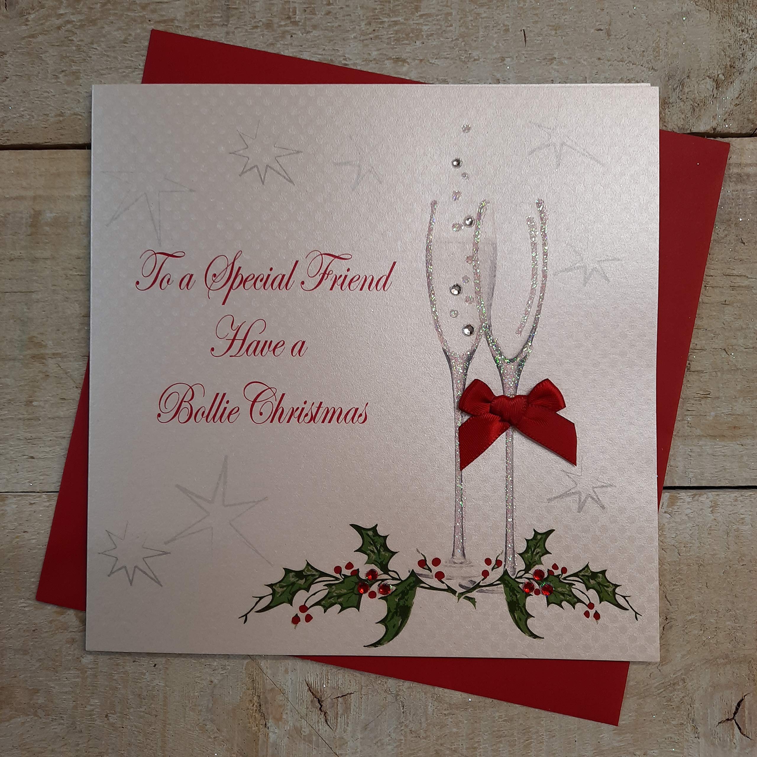 WHITE COTTON CARDS X51 To a Special Friend Handmade Christmas Card, White