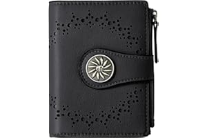 Tipmile Small Wallet for Women Bifold RFID Blocking Card Holder Leather Wallets with Zipper Coin Pocket