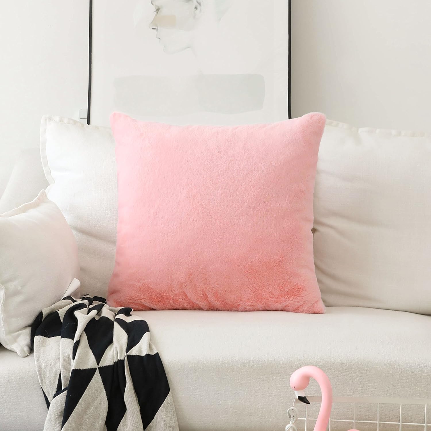 HOME BRILLIANT Plush Deluxe Fluffy Sheepskin Faux Fur/Suede