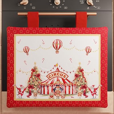 - Capa de Forno de Natal 40x50 cm, Tampa de Forno de Cozinha de Natal, Decoração de Natal para Fornos, Capa de Forno de Circo, 100%