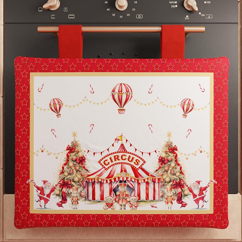 - Capa de Forno de Natal 40x50 cm, Tampa de Forno de Cozinha de Natal, Decoração de Natal para Fornos, Capa de Forno de Circo, 100%