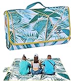 SHANQUAN Picnic Blanket, 59''x79'' Large Waterproof Sandproof Foldable Picnic Mat, Grass Lawn Park Blanket for Family Camping Party Festival
