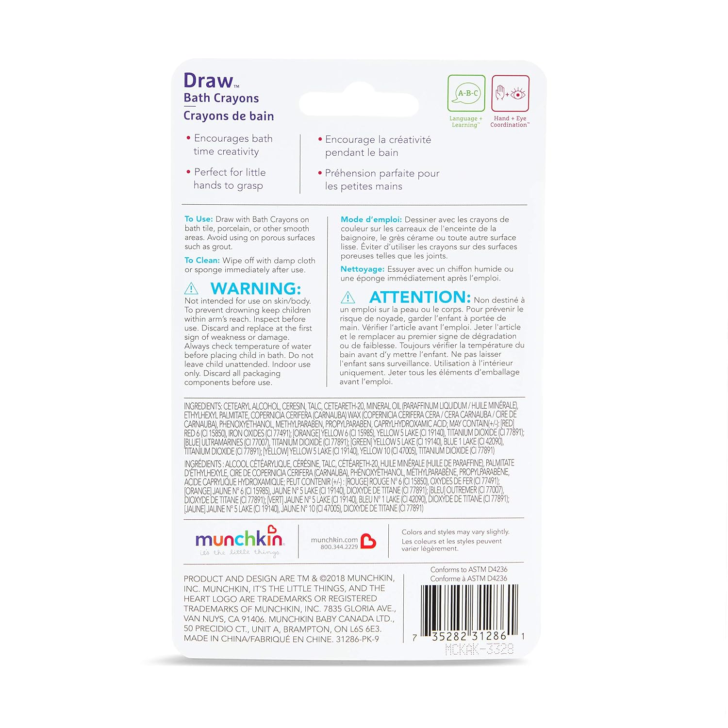 munchkin bath crayons toxic