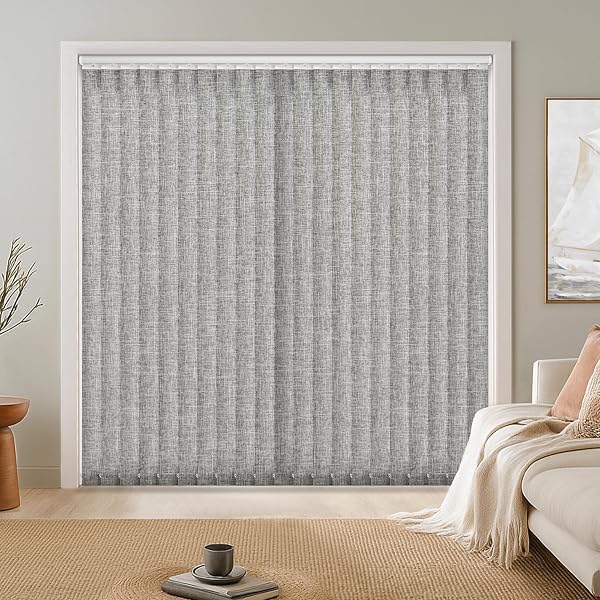 LAZBLINDS LIGHT FILTERING VERTICAL BLINDS REPLACEMENT SLATS – POLYESTER FABRIC FOR SLIDING GLASS DOOR, PATIO & WINDOWS, 82.5″X3.5″, 25 PACK, GREY