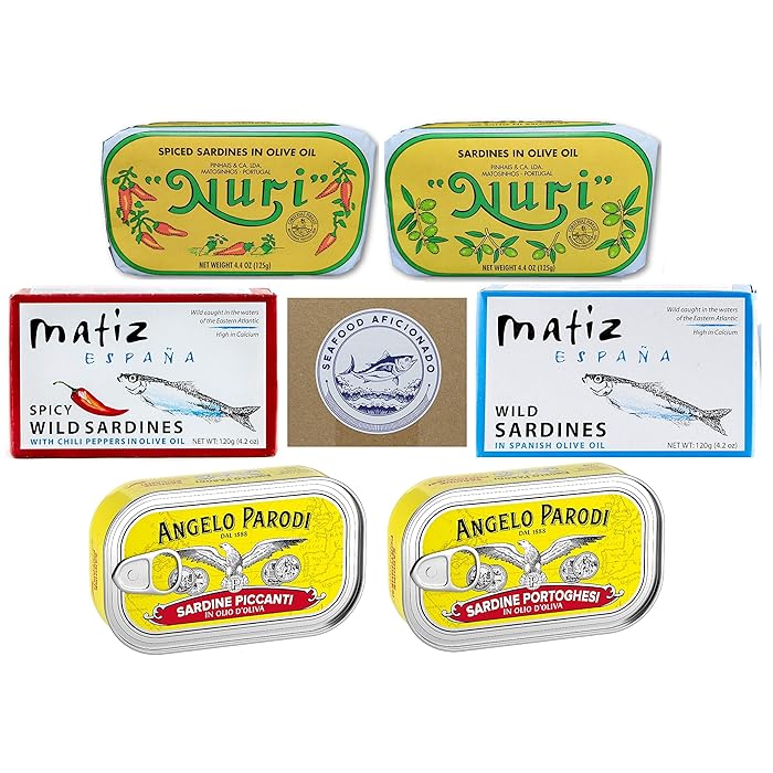 Buy Seafood Aficionado Sardine Sampler 6 Pack NURI Portuguese