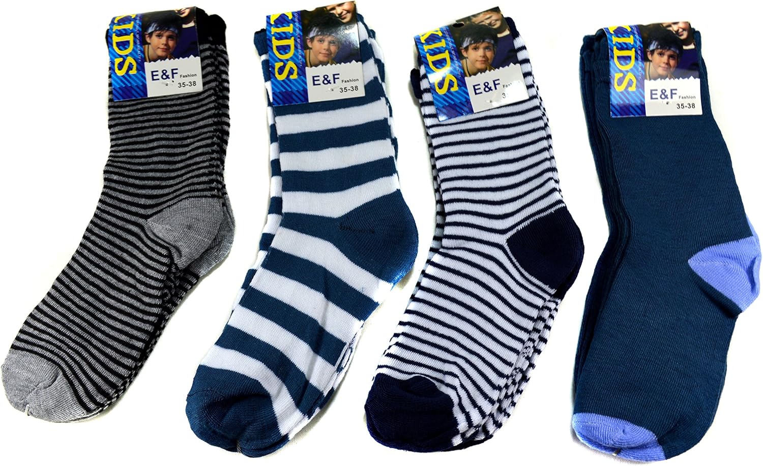 E&F Fashion 12 Paar Kids Jungen Socken Kinder Strümpfe