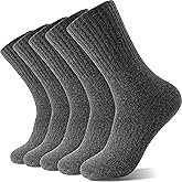 Sandsuced 5 Pack Merino Wool Boot Hiking Socks for Women Warm Winter Thick Thermal Cozy Work Soft Ladies Socks