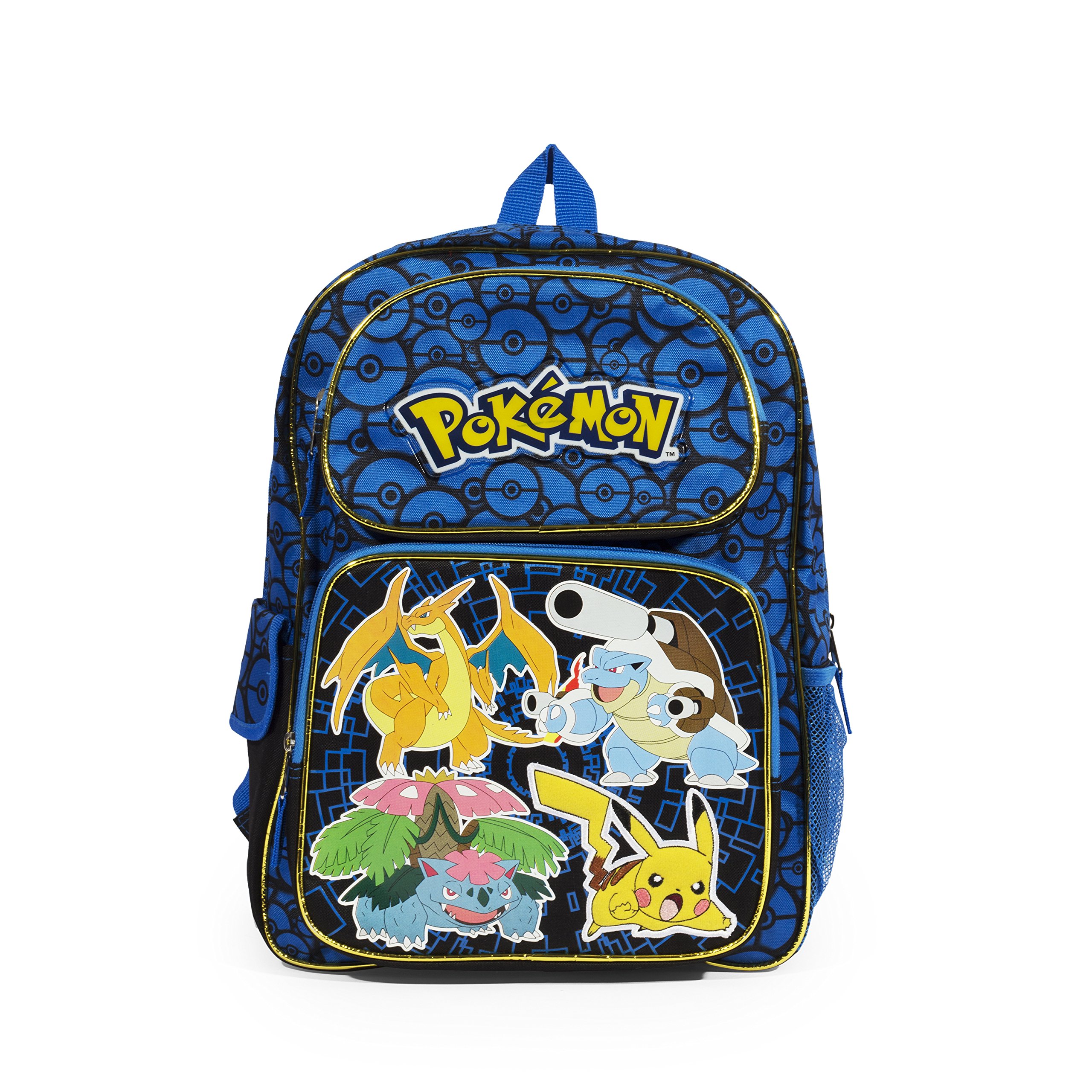 Pokemon Backpack Kids School Travel Book Bag Blue Boy Gift 16" Full