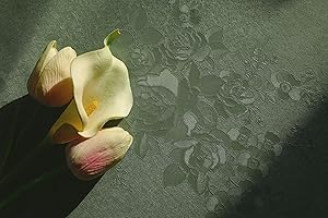 Dimoon Wallpaper 78.7"x17.3" Thicken Embossed Flower Peel and Stick Wallpaper Green Floral Stick Peel Contact Paper Solid Pure Waterproof Green Self Adhesive Wallpaper Removable Shelf Vinyl Roll