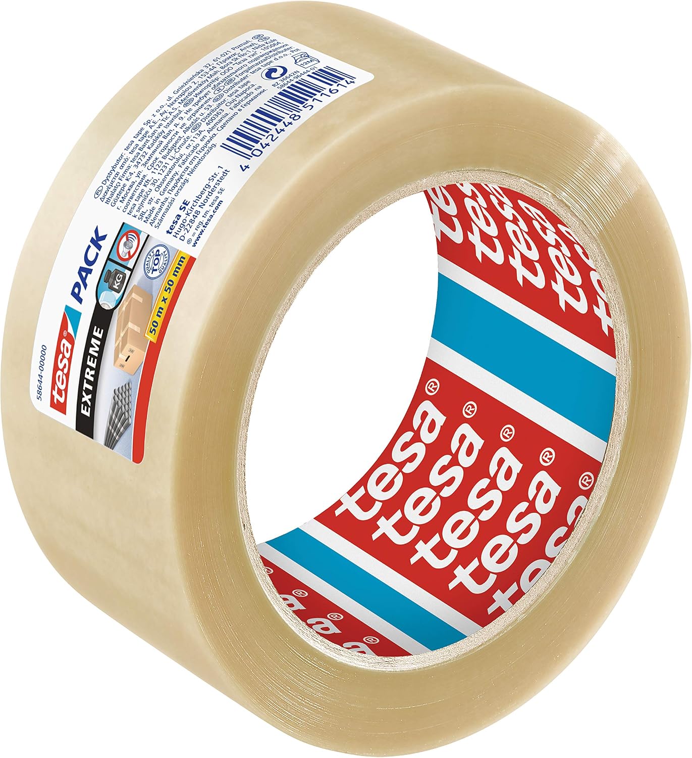 tesa Pack Solid & Strong - Quiet Unrollable Parcel Tape/Packing Tape for Securely Sealing Parcels. Available in: Transparent and Brown - Image 3
