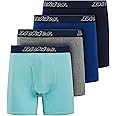 Dickies Mens Underwear Pack of 4 Boxer Briefs, Cotton Stretch Boxers for Men