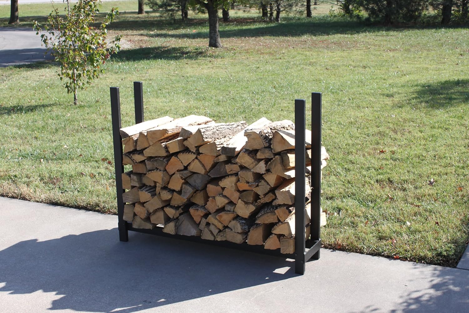 Woodhaven Firewood Garden Rack with Full Cover BigaMart