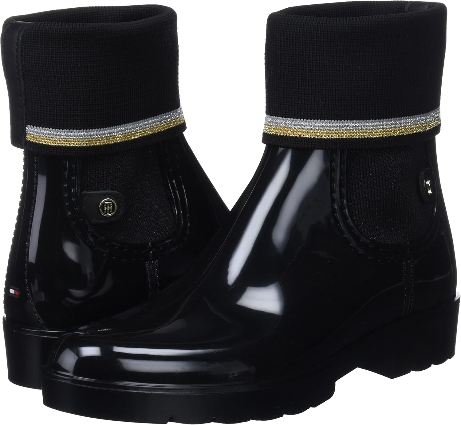 tommy hilfiger knitted sock rain boot
