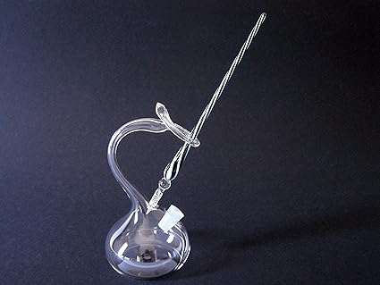 Glasfüller, Glasfeder, Schreibfeder aus Glas mit Tintenfass, Lauscha, Handarbeit (r)