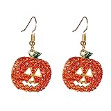 iWenSheng Halloween Pumpkin Earrings Red