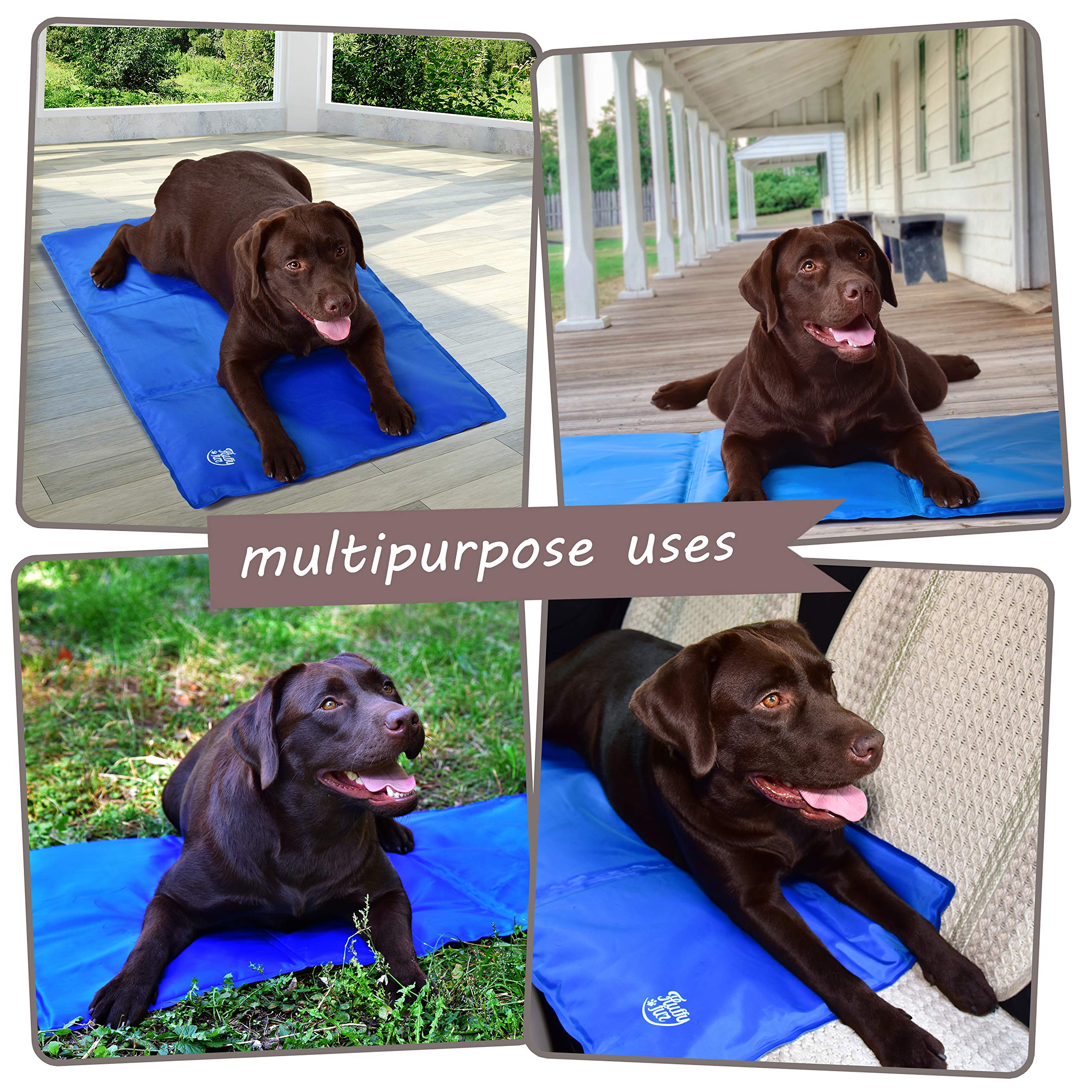 Dog Self Cooling Mat - Best Puppy Cold Gel Pad for Bed Crate Kennel Car Floor Blanket - Premium Waterproof Pet Cool Mat for Sleeping (S,M,L Sizes) (S)