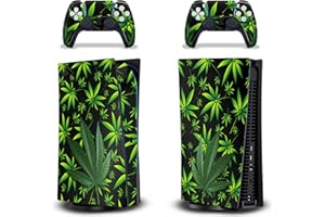 AMR Racing 247 Skins Graphics kit Sticker Decal Compatible with PS5 Playstation 5 and DualSense Controllers - Weeds Black