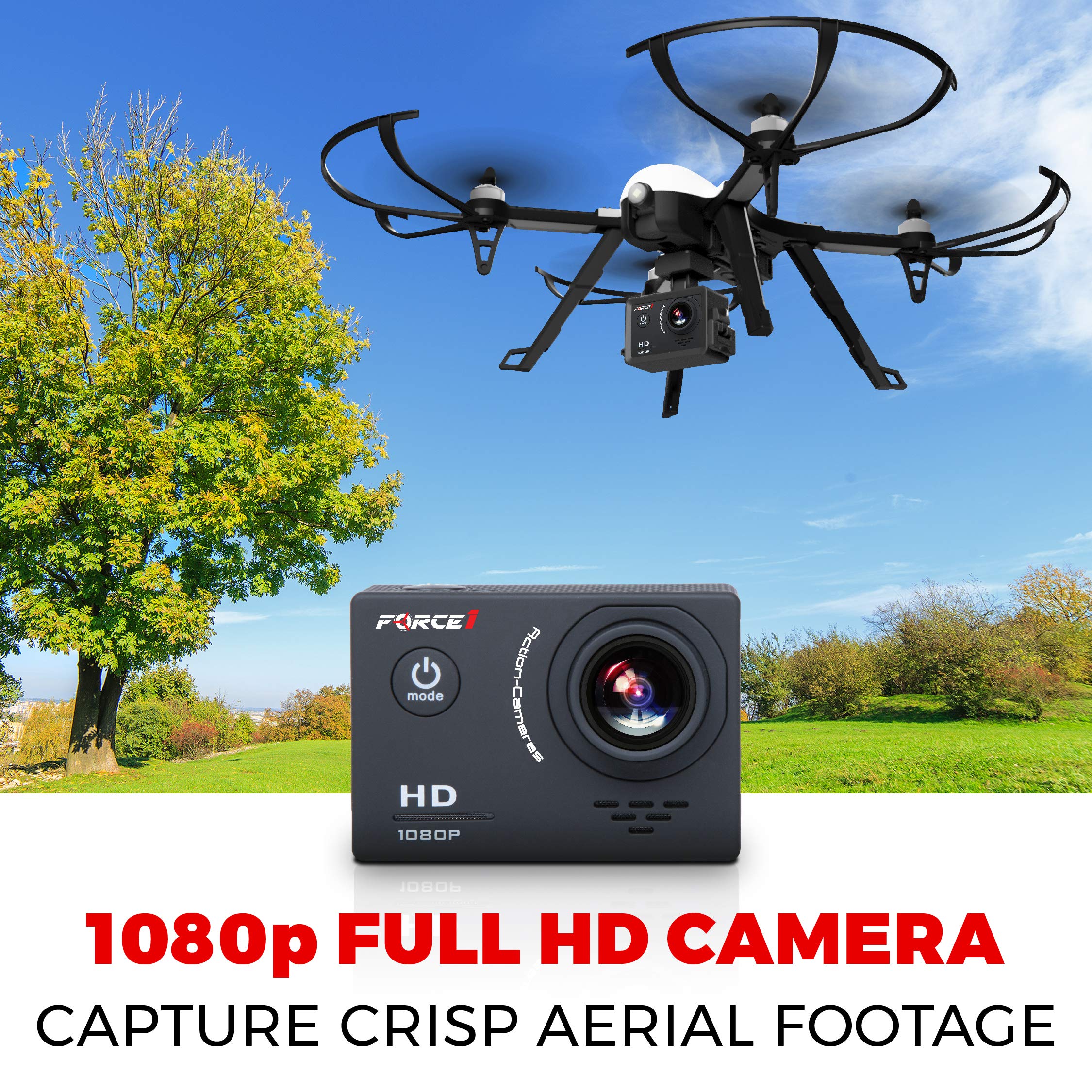 Force1 F100GP Drone with Camera for Adults or Teens- GoPro Compatible RC Drone with 1080p HD Video Camera Long Range Brushless Quadcopter with Remote Control, 2 Drone Batteries, 3 Drone Shells - Image 3