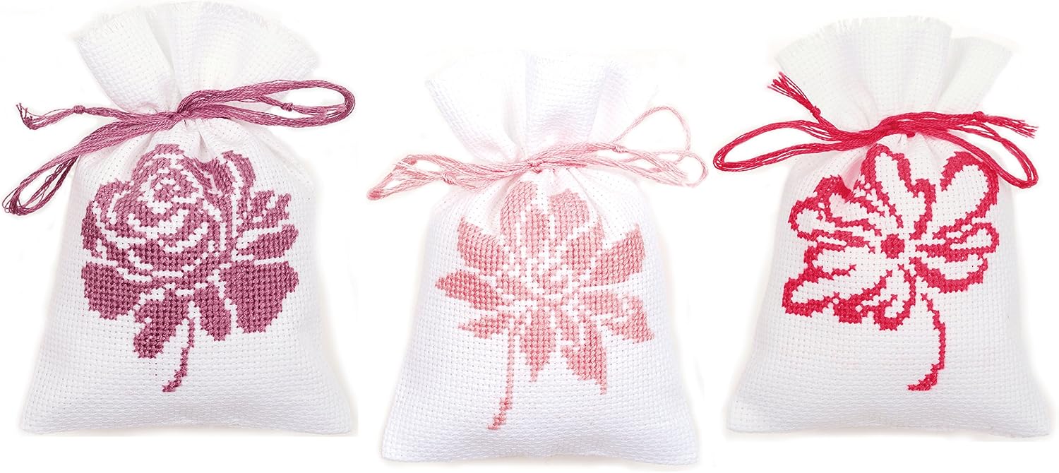Vervaco Pot Pourri Bags Pink Flowers (Set of 3)