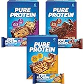 Pure Protein Variety Pack Protein Bars, 20g-21g Protein, Gluten Free, 18 Ct | 3g Sugar, 190 Calories, Low Sugar* High Protein Snack