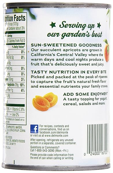 DEL MONTE APRICOT HALVES IN HEAVY SYRUP, 15.25 OZ