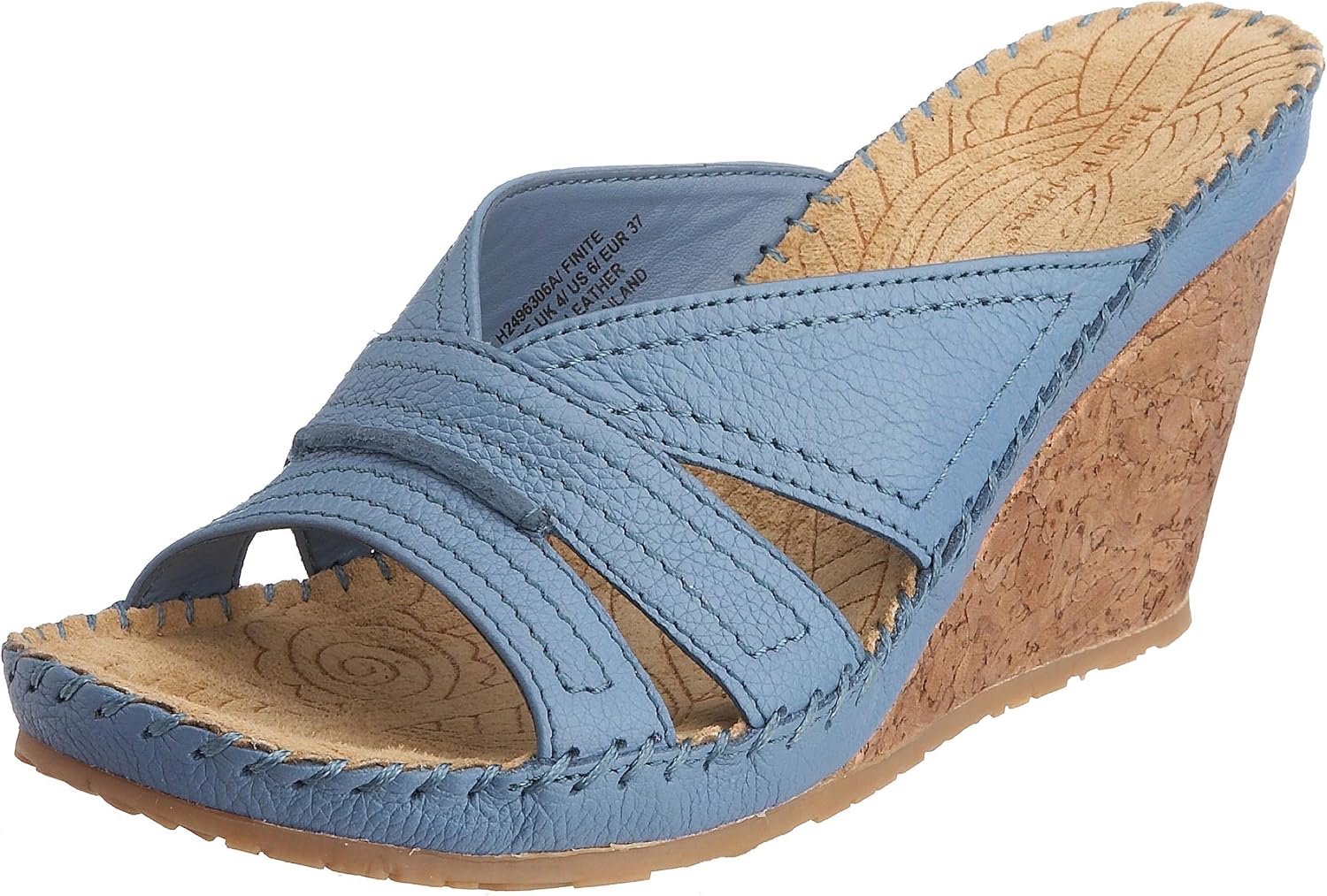 Hush Puppies Women's Finite Wedge Sandal Blue Leather H2496306A 3 UK