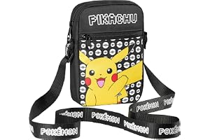 Pokemon Shoulder Bag Cross Body Bag for Kids - Adjustable Strap Kids Pikachu Small Travel Bag - Gamer Gifts