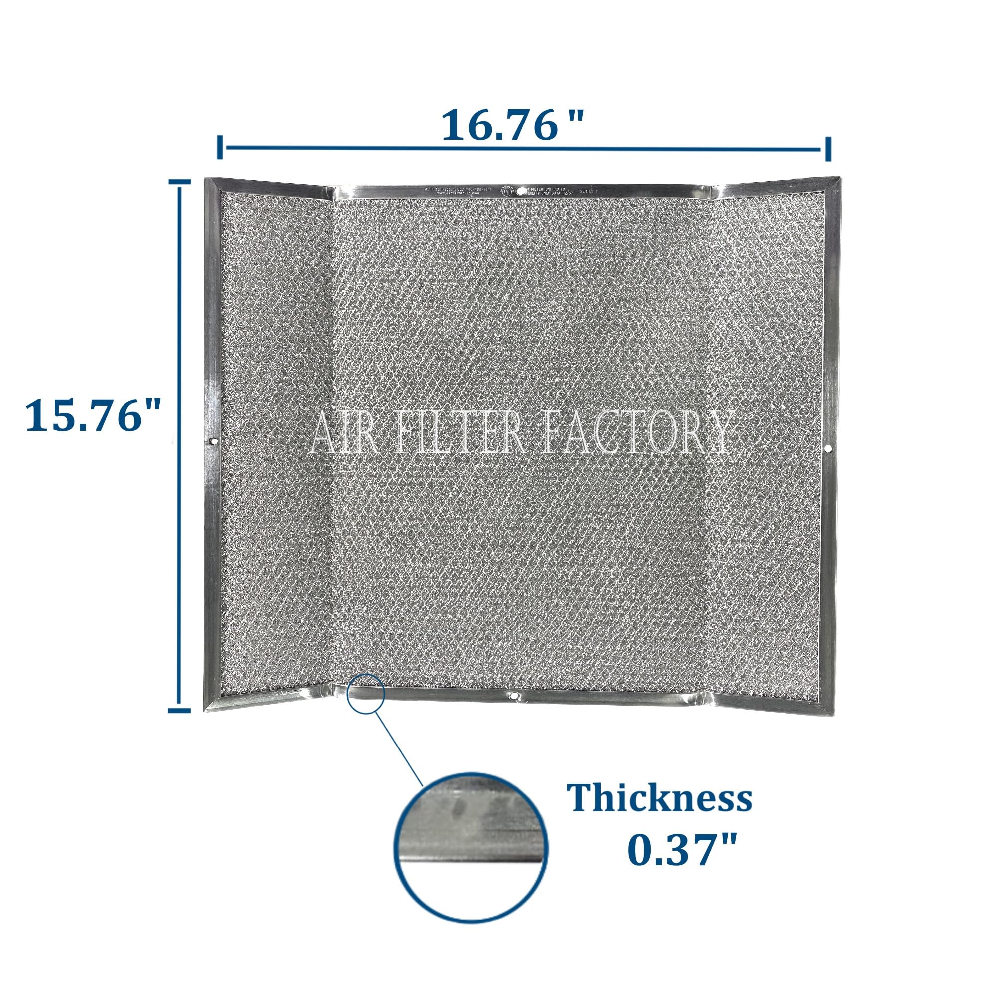 Air Filter Factory Replacement For KA240 KitchenAire 15.75 x 16.75 x 0.37 Inches Range Hood Filter Aluminum Mesh Grease Range Vent Hood Filter