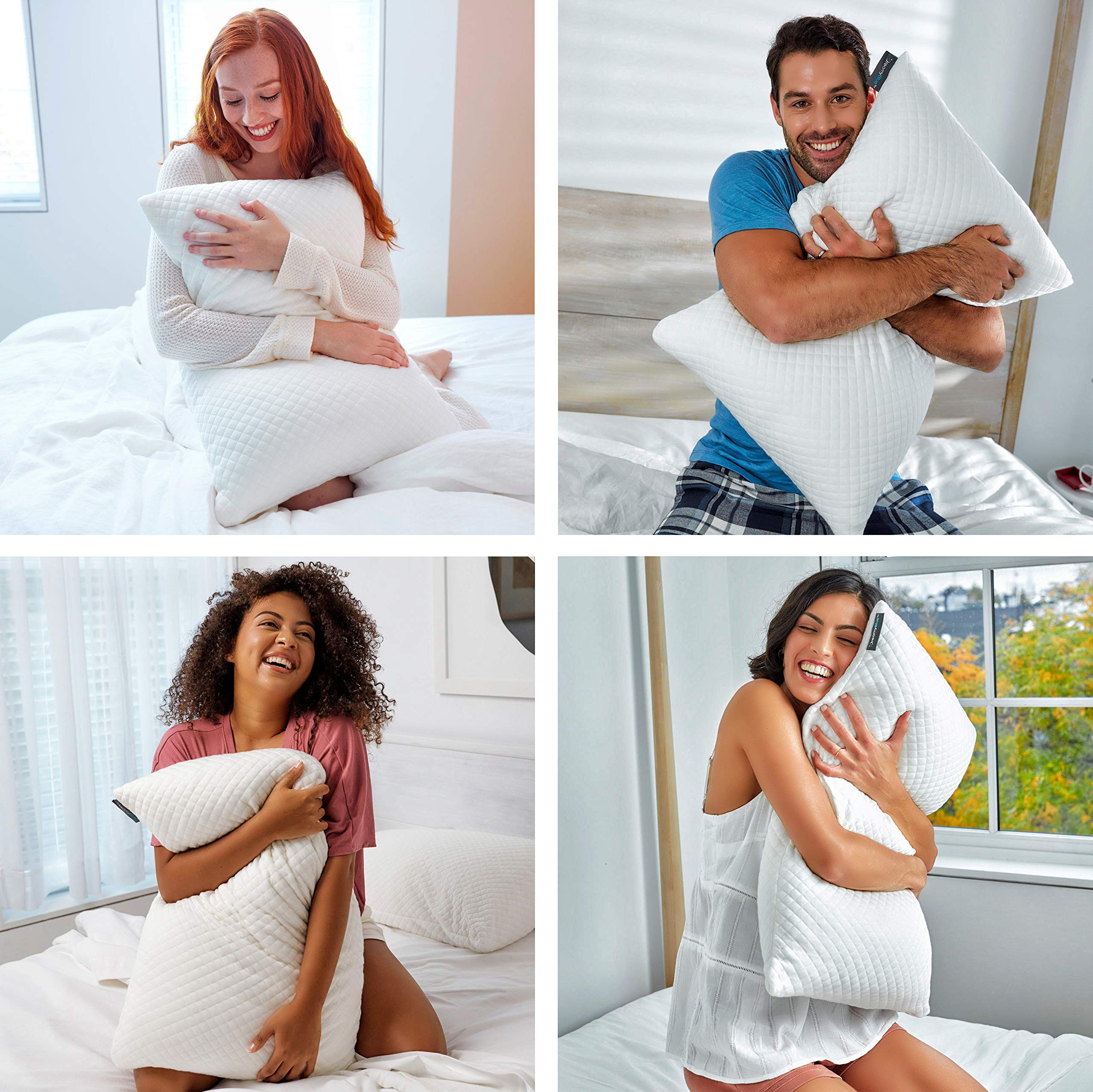 DreamyBlue Signature Pillow w/Adjustable Loft • Shredded Memory Foam Fill • Neutral Alignment for Side, Back, and Stomach Sleepers • Washable Bamboo Rayon Cover • CertiPUR-US Certified Foam (King)