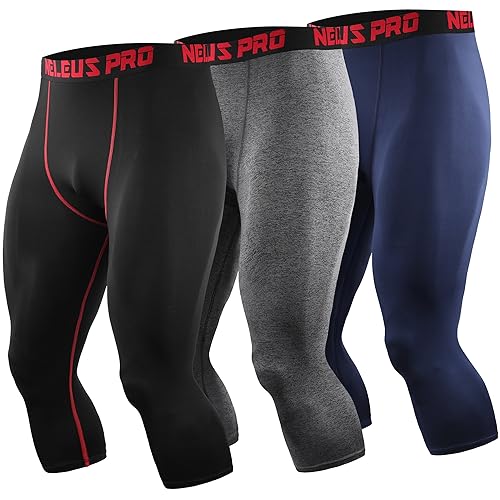 NELEUS Men's Running Tights Compression Pants 2 Pack Workout Leggings,6013,Black  (Red Stripe),Black (Green Stripe),US 2XL,EU 3XL in Kuwait | Whizz Compression  Pants \u0026 Tights