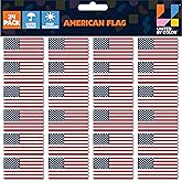United by Color Small American Flag Hard Hat Stickers (1 x 2 Inch - 24Pack) Waterproof USA Flag Decals for Hard Hats, Helmet, Toolbox, Phone, Laptop, Water Bottle Tactical Morale Military Gear Labels