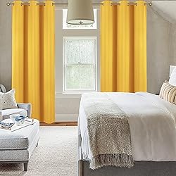 Diraysid Yellow Grommet Blackout Curtains for