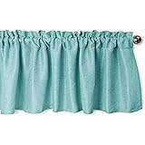 Aiking Home Pure 100% Faux Linen Window Valance - Size 56 inch x 16 inch, Aqua