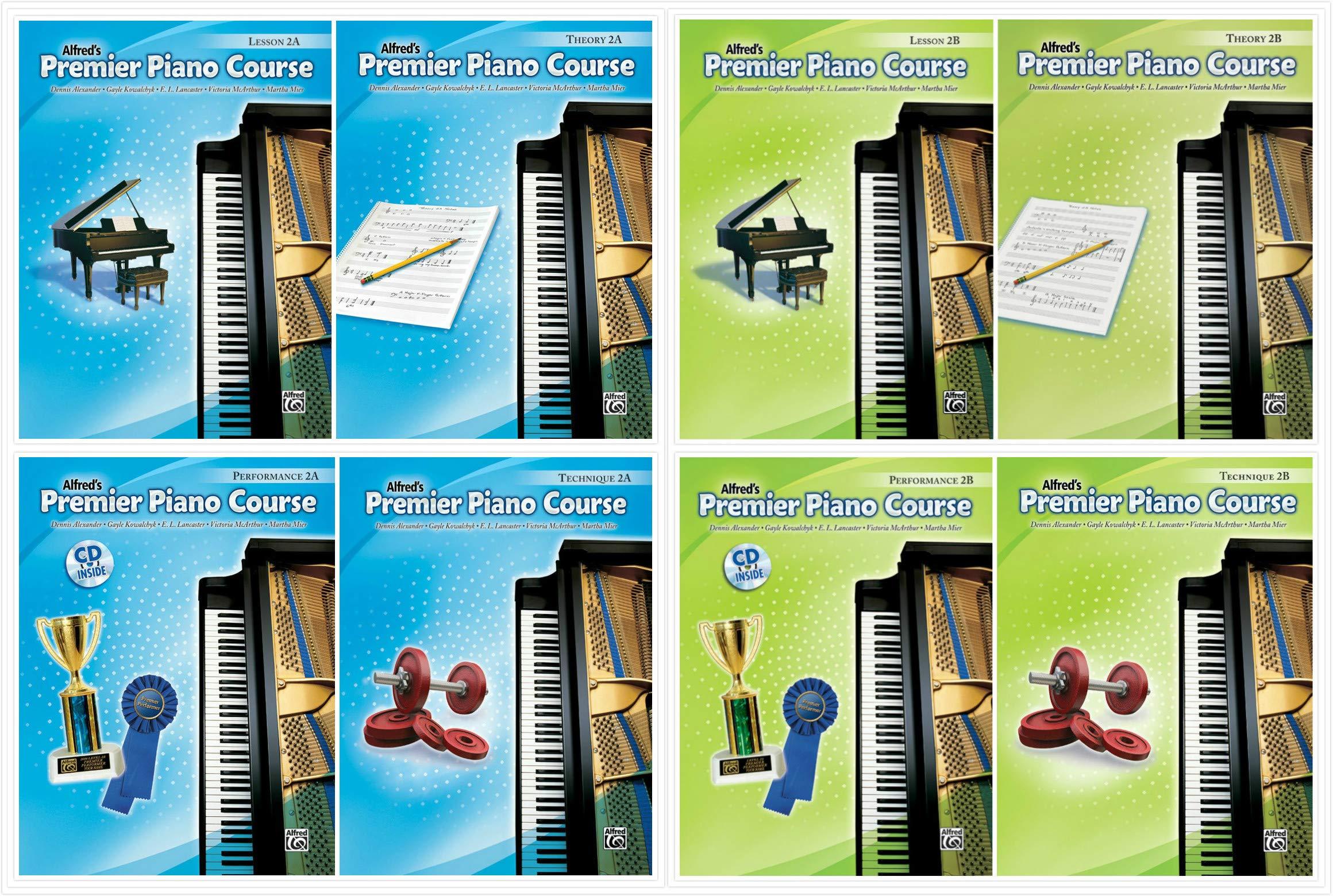 Alfred S Premier Piano Course Level 2 Books Set 8 Books Lesson 2a 2b Theory 2a 2b Performance 2a 2b Technique 2a 2b Dennis Alexander Gayle Kowalchyk E L