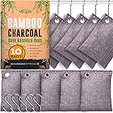 Vergali Nature Fresh Bamboo Charcoal Air Purifying Bags 10 x 100g Pack. Activated Natural Home Odor Absorber,Deodorizer and M