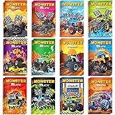 littkeef cliaet 24 Pcs Mini Monster Truck Themed Notepads Monster Truck Party Favors Car Spiral Pocket Notepads Goodie Bag Stuffers Notepads Spiral Mini Notebooks for Teens Teacher Classroom Reward