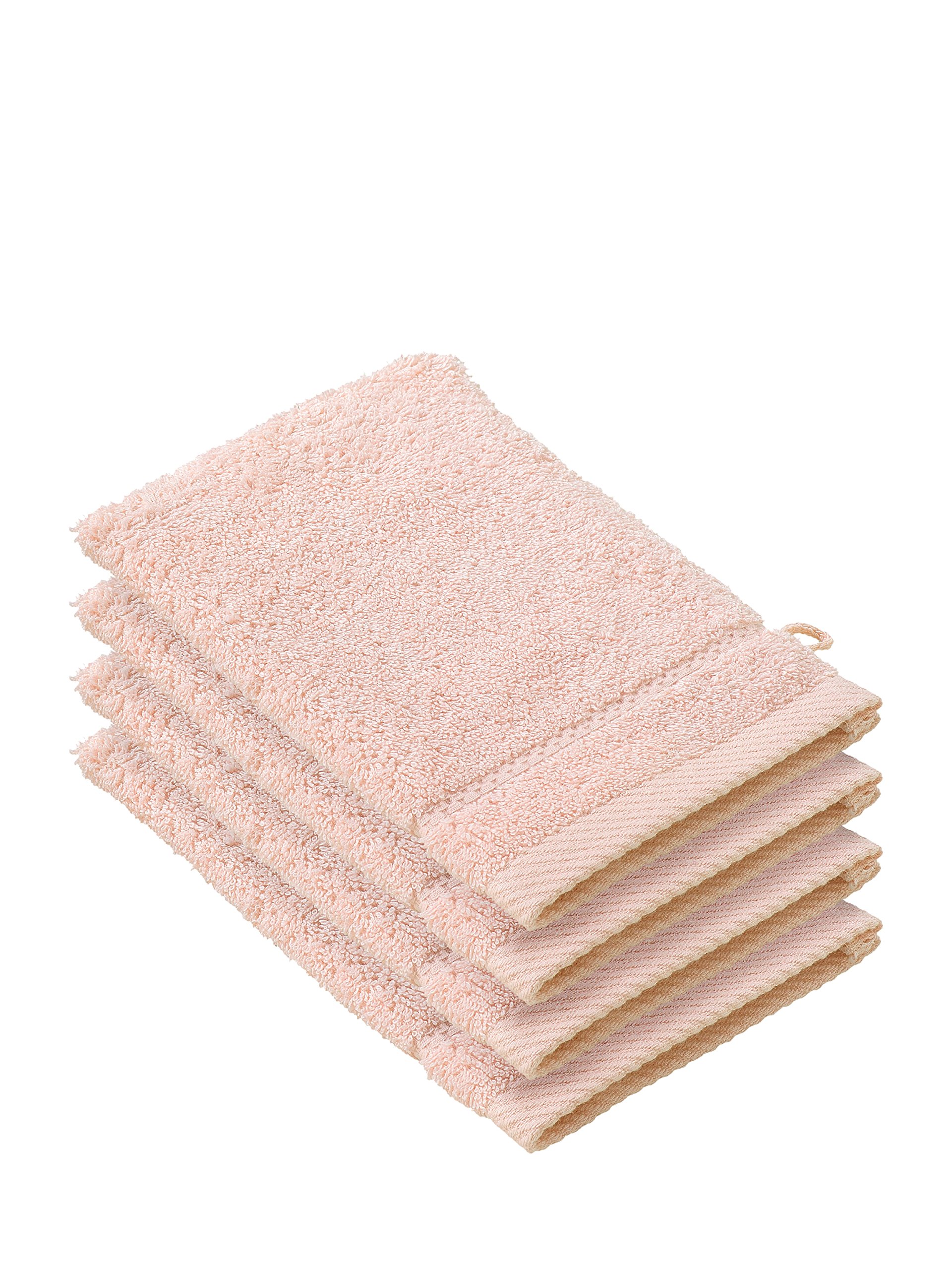 De Witte Lietaer 194686 Stephanie Pair Cotton Face Cloths, Pastel Pink, 15 x 22 x 1 cm
