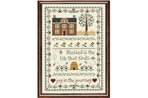 Janlynn 50222 Counted Cross Stitch Kit 7.75"X11.25", Joy in The Journey (14 Count), Blue