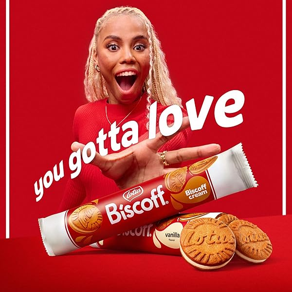 LOTUS BISCOFF SANDWICH COOKIES, BISCOFF CREAM, 15 COOKIES PER PACK, 5.29 OUNCE (PACK OF 9)
