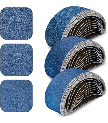 40-Pack 1/2x18 Inch Belt Sander Sanding Belts | Zirconia Grits 40/60/80/120, For Wood, Metal, Cars, Furniture