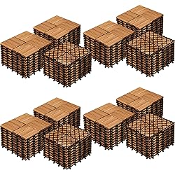 Yaheetech 108pcs Hardwood Interlocking Patio Deck