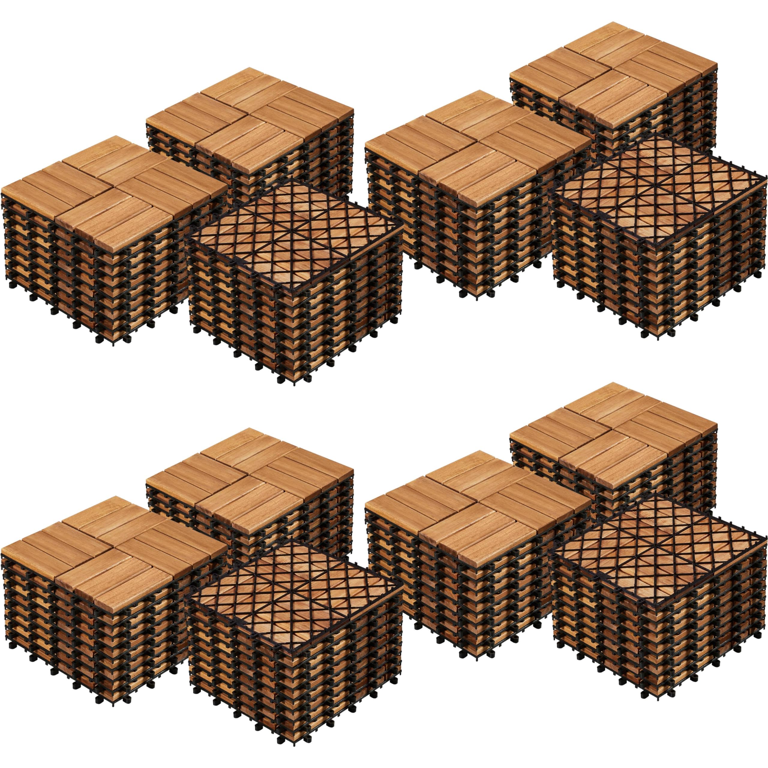 Yaheetech 108pcs Hardwood Interlocking Patio Deck