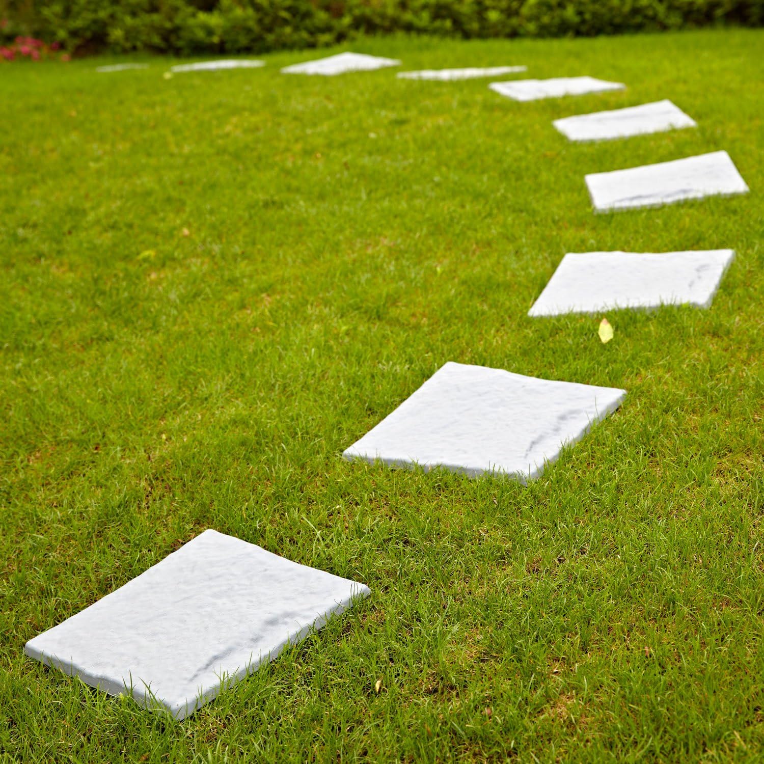 Parkland® Plastic Patio Paving Slabs Stepping Stones Imitation Garden Tile Stone Effect Feature Path Lawn (2 Sets of 4)