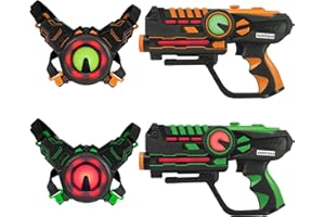 ArmoGear Laser Tag (2-Pack) | Laser Tag Guns with Vests Set of 2 | Lazer Tag Toy for Kids Indoor & Outdoor Play | Laser Guns for Boys & Girls Ages 8+